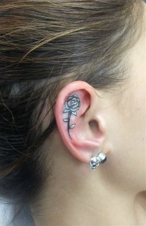 inner ear tattoos|tiny behind the ear tattoos.